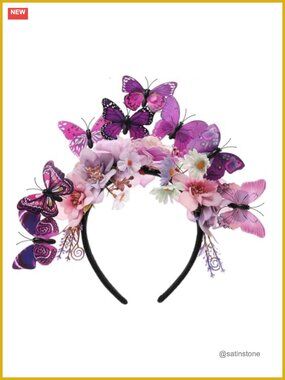 Floral Butterfly Headband Tea Party Derby Fascinator Costume